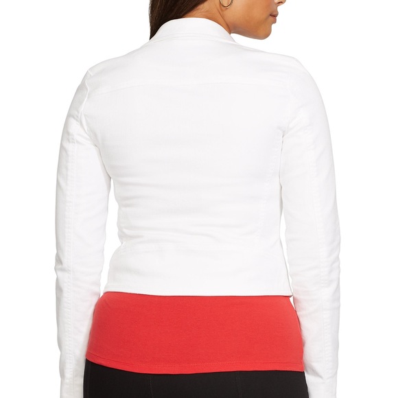 Ralph Lauren white motorcycle jean jacket - Picture 4 of 8