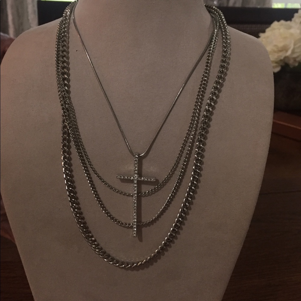Cross Multichain Necklace