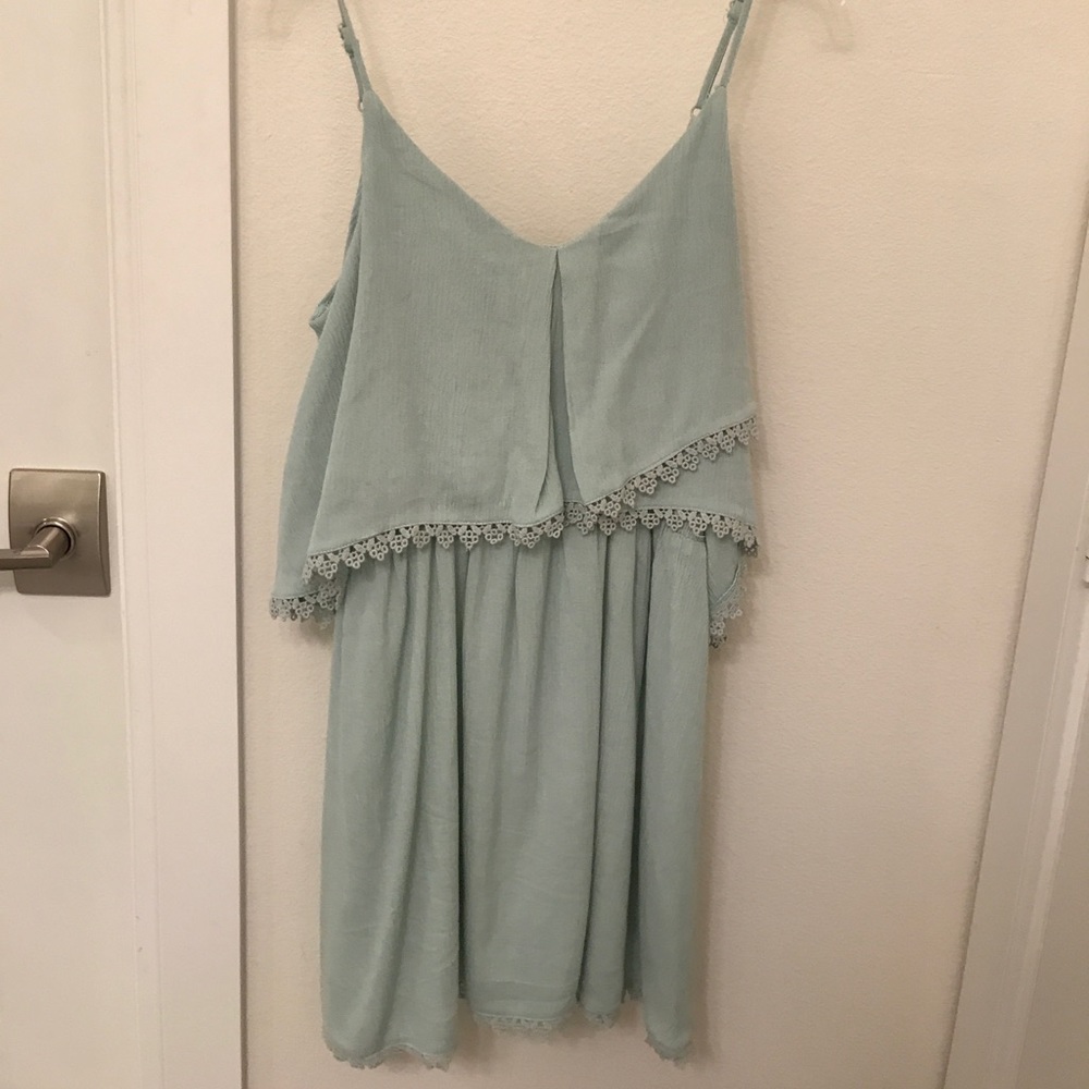 Light green dress with small lace detail