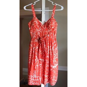 Lauren Conrad orange patterned dress