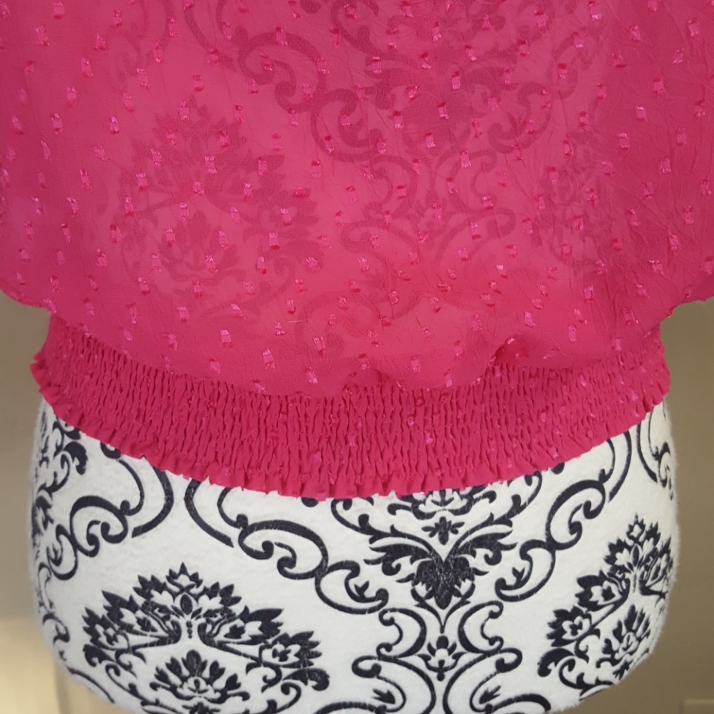 Pink Button Up Ruffle Top - Picture 5 of 6