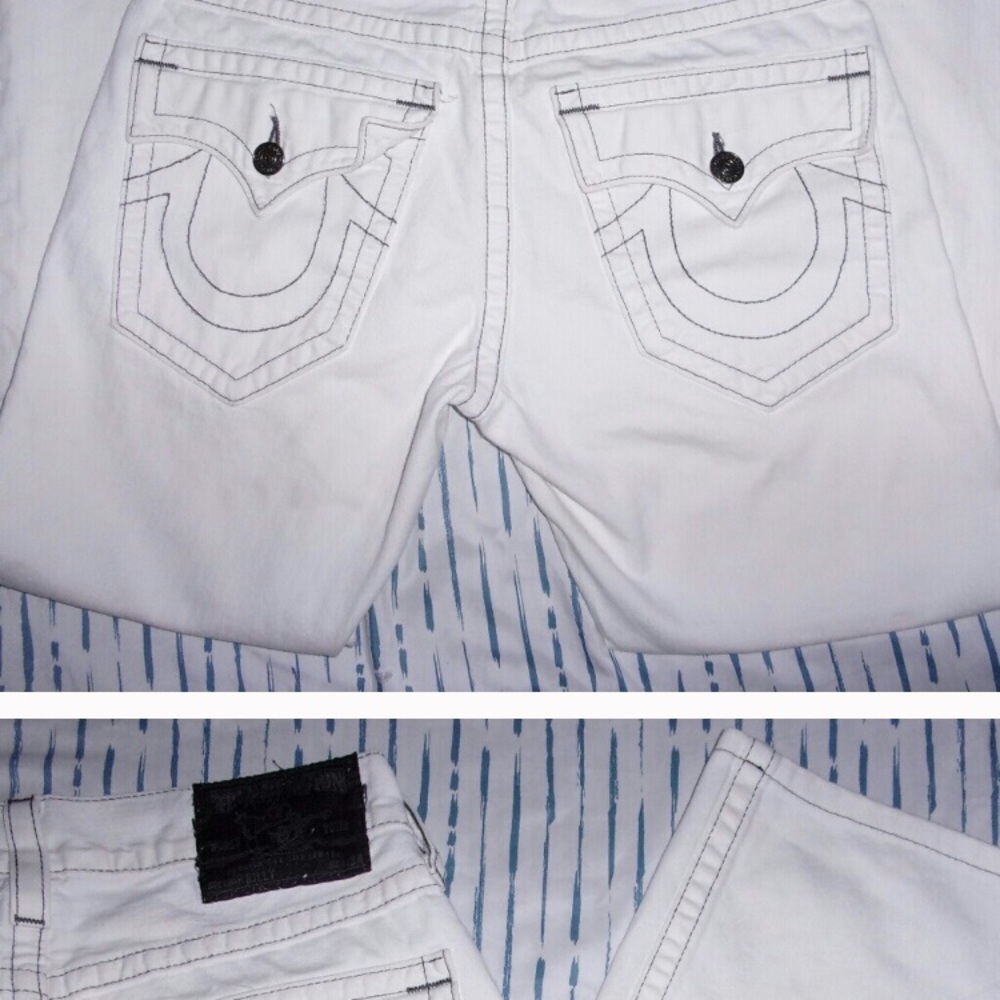 Men's true religion jeans with stitching