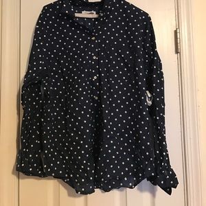 Old Navy Button Down Polka Dot Long Sleeve Shirt