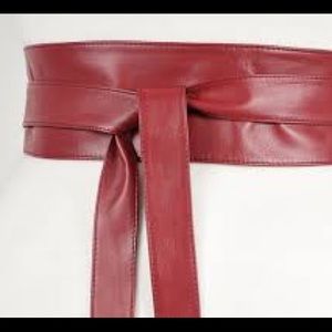 Agaci Maroon/dark red leather waist belt