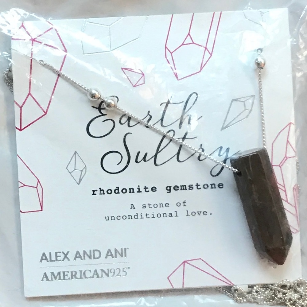 NWT Alex and Ani Rhodonite Pendant Necklace