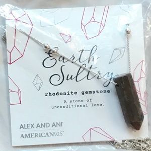 NWT Alex and Ani Rhodonite Pendant Necklace