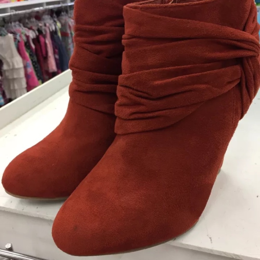 Charlotte Russe Wedges Booties suede size 8