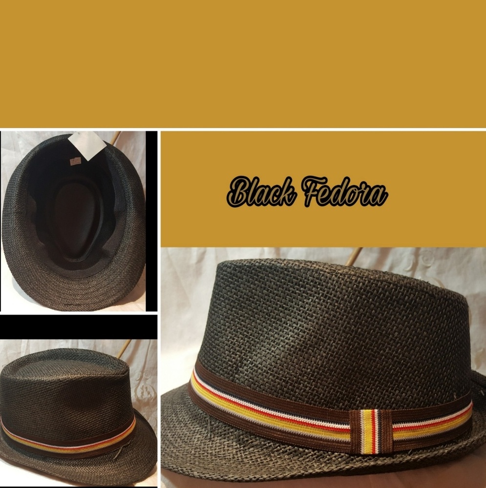 Fedora Short Brim Unisex Hat, 4 Colors  Ribbon Accent, 8-1/2 L X 6 1/2 W - Picture 5 of 16