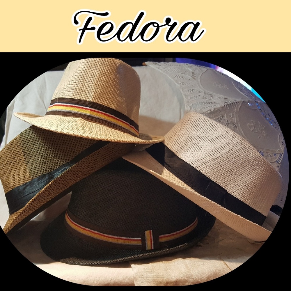 Fedora Short Brim Unisex Hat, 4 Colors  Ribbon Accent, 8-1/2 L X 6 1/2 W - Picture 4 of 16