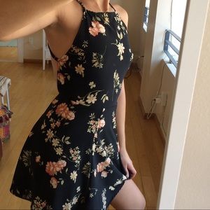 Brandy Melville floral backless strappy mini dress