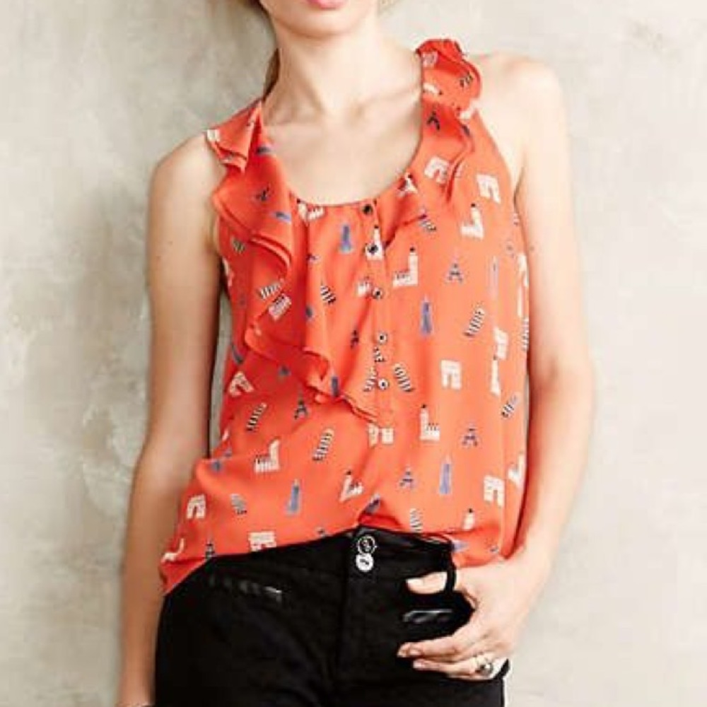 Anthropologie Auriele Eiffel Tower Tank by Maeve