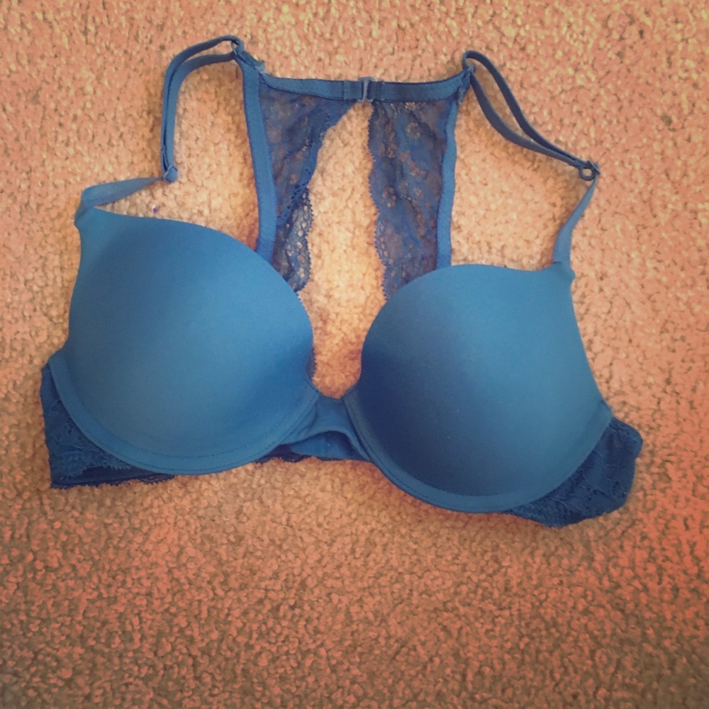 Blue Racerback Bra