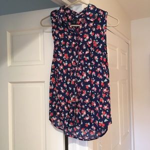 Bottom down floral tank top