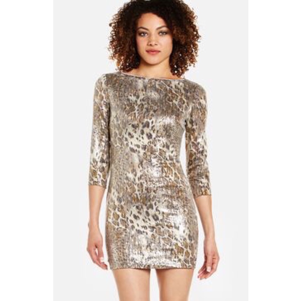 Leopard Print Sequin Dress | Multi