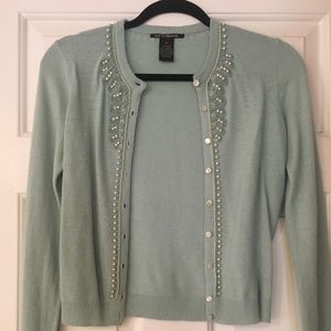 Lucky Brand size XS wool cashmere cardigan pearl detail