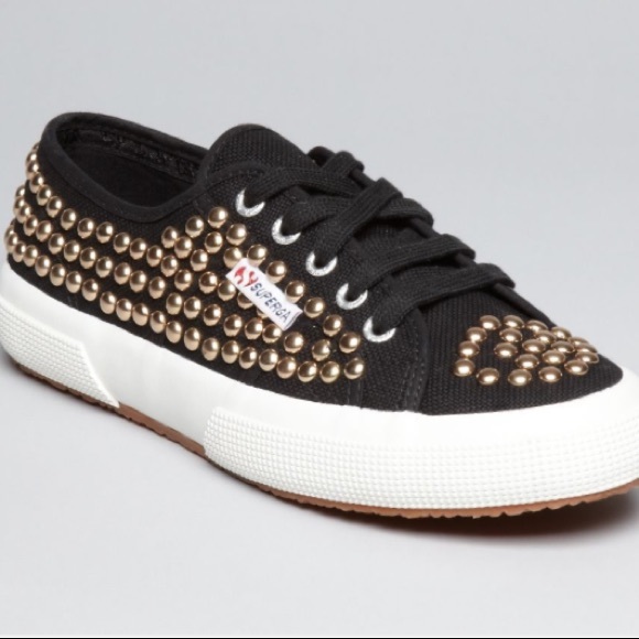 Superga Shoes - Superga Gold Studded Sneakers