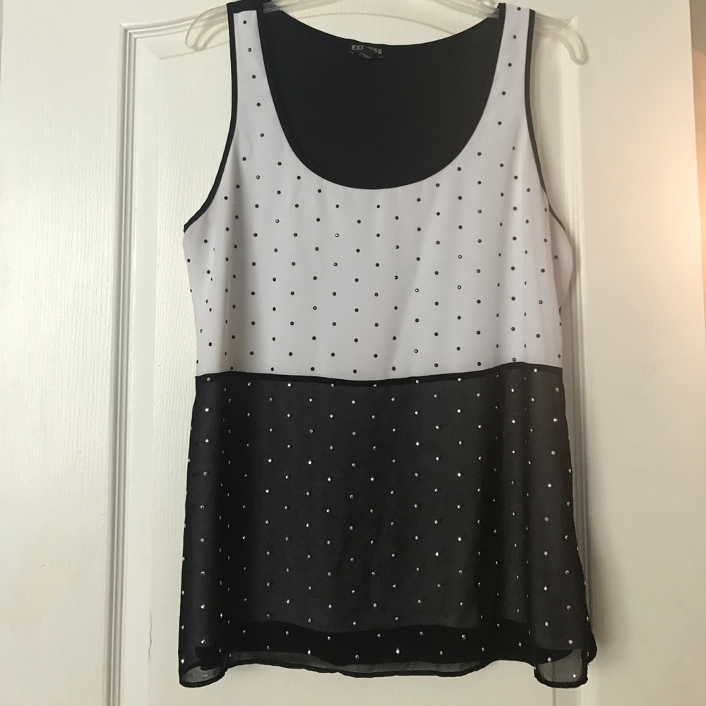 Express black and white tank