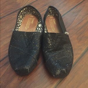 Black Glitter Toms