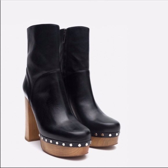 Zara Shoes - Zara studded platform boots