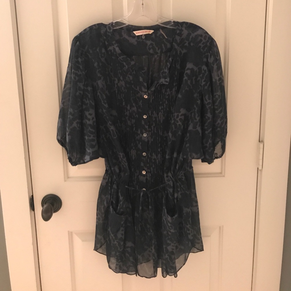 Rebecca Taylor navy leopard print caftan