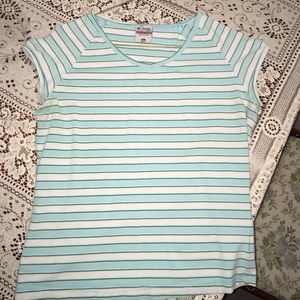 Blue and white striped tee-shirt