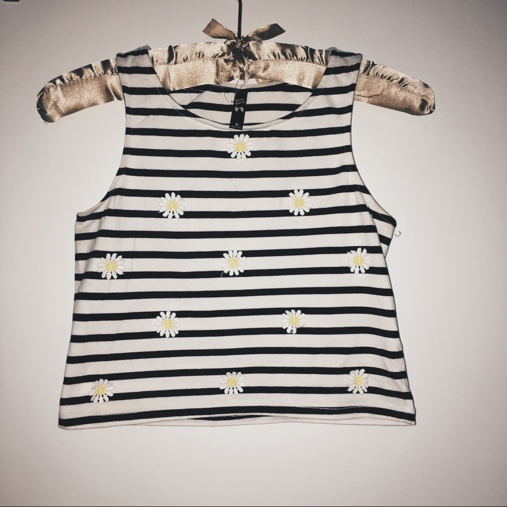Daisy Striped Crop Top