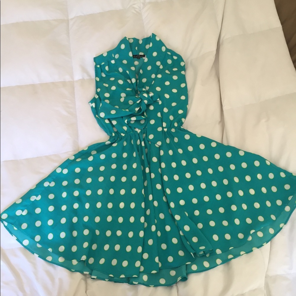 Retro styled velvet heart polka dot dress