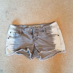 Gray and white shorts