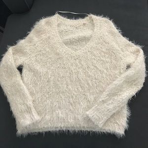 Anthropologie Knitted & Knotted Cream Sweater