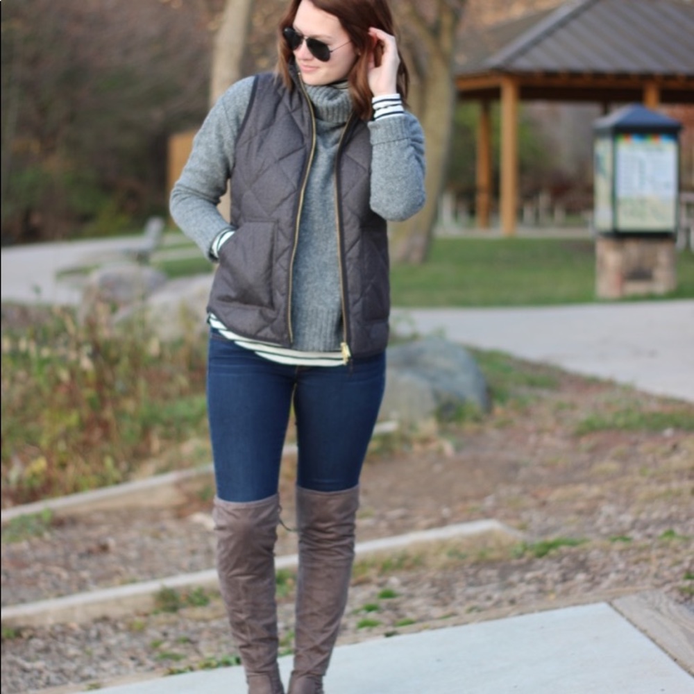 J Crew Textured Excursion Vest in Dark Charcoal