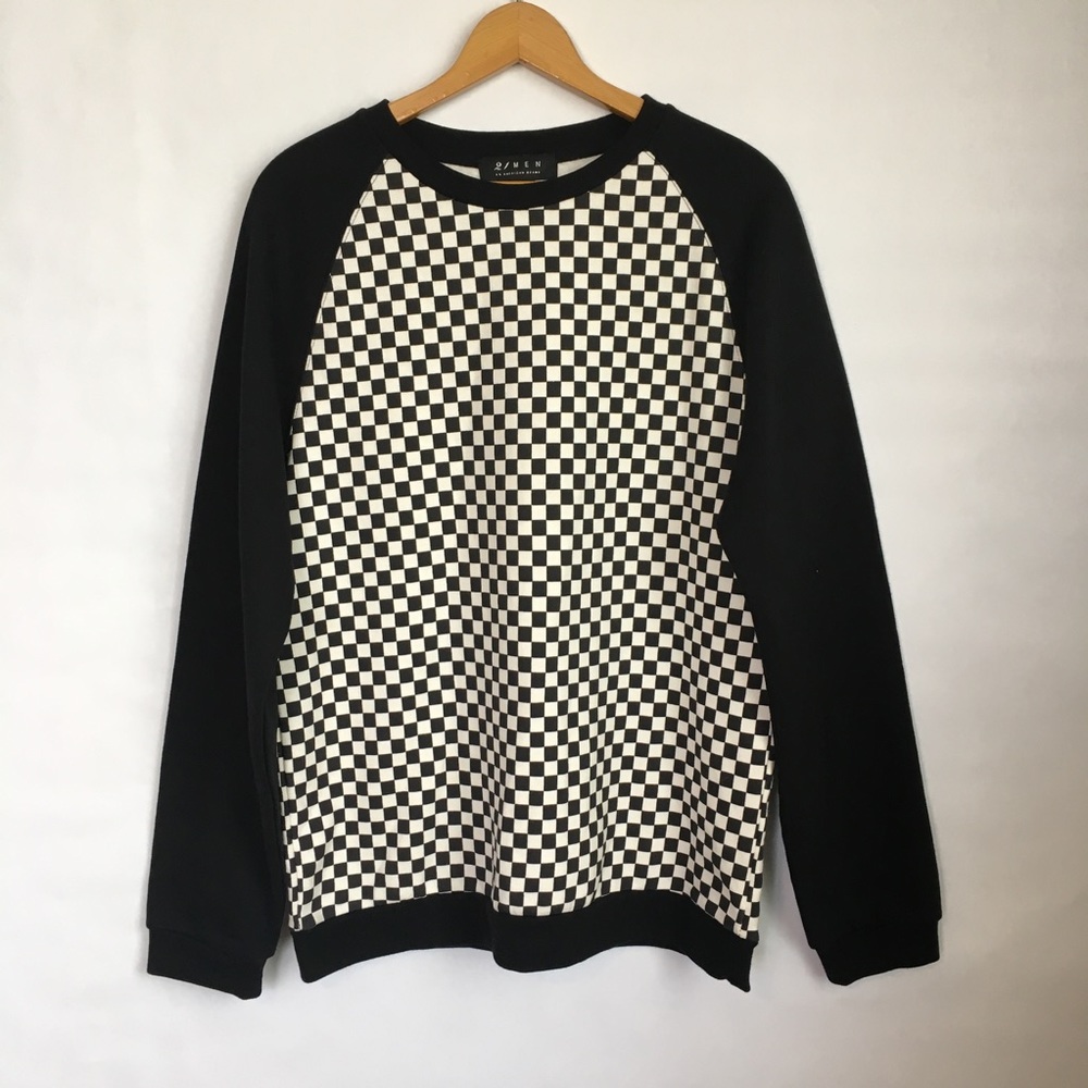 Forever 21 Men's Black Checker Board Sweater