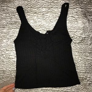 Lace Up Black Top