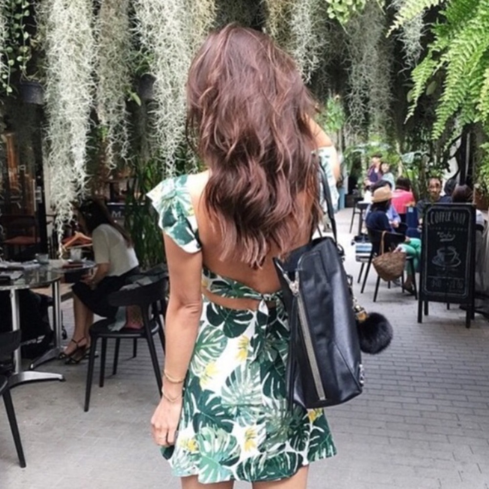 For Love & Lemons tropical leaf dress