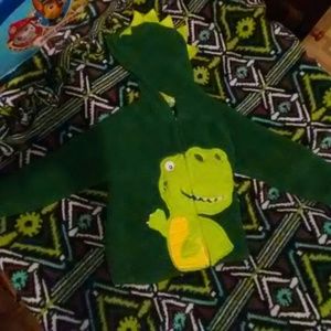 Fuzzy dinosaur sweater with spikey hood