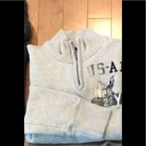 American eagle gray quarter-zip sweatshirt