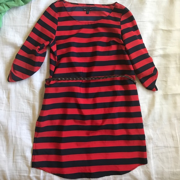 Nautical red and navy striped dress - Picture 1 of 2