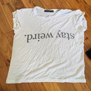 Brandy Melville stay weird t shirt