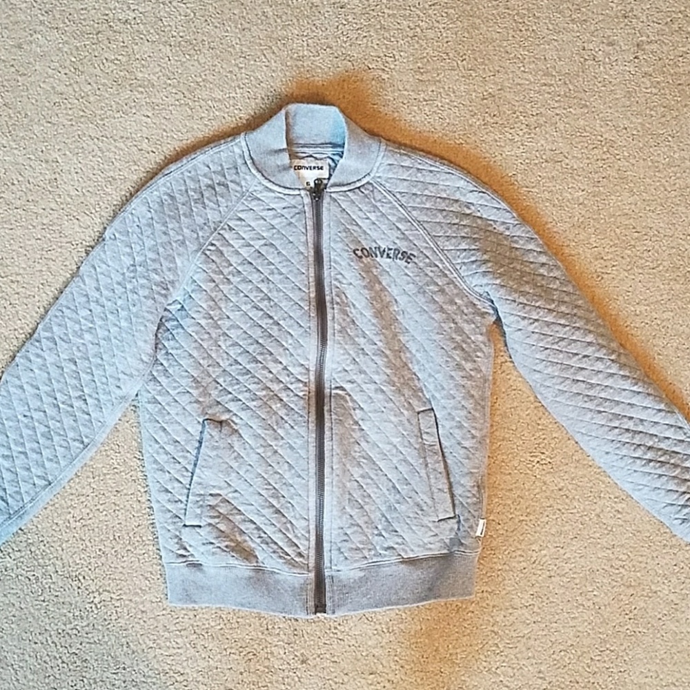 Converse grey zip up sweatshirt