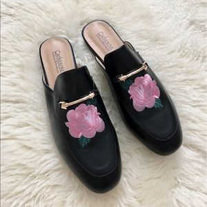 Catherine Malandrino Mules black flower