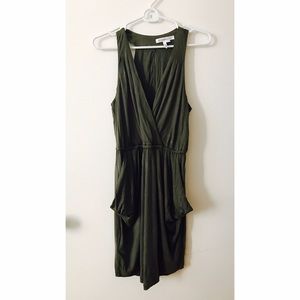 BCBGeneration Olive Green Drape Dress