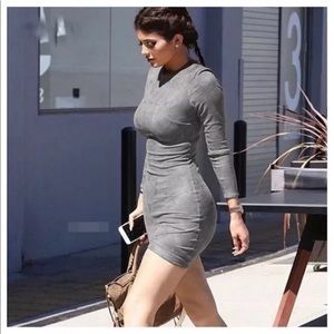 Grey suede dress