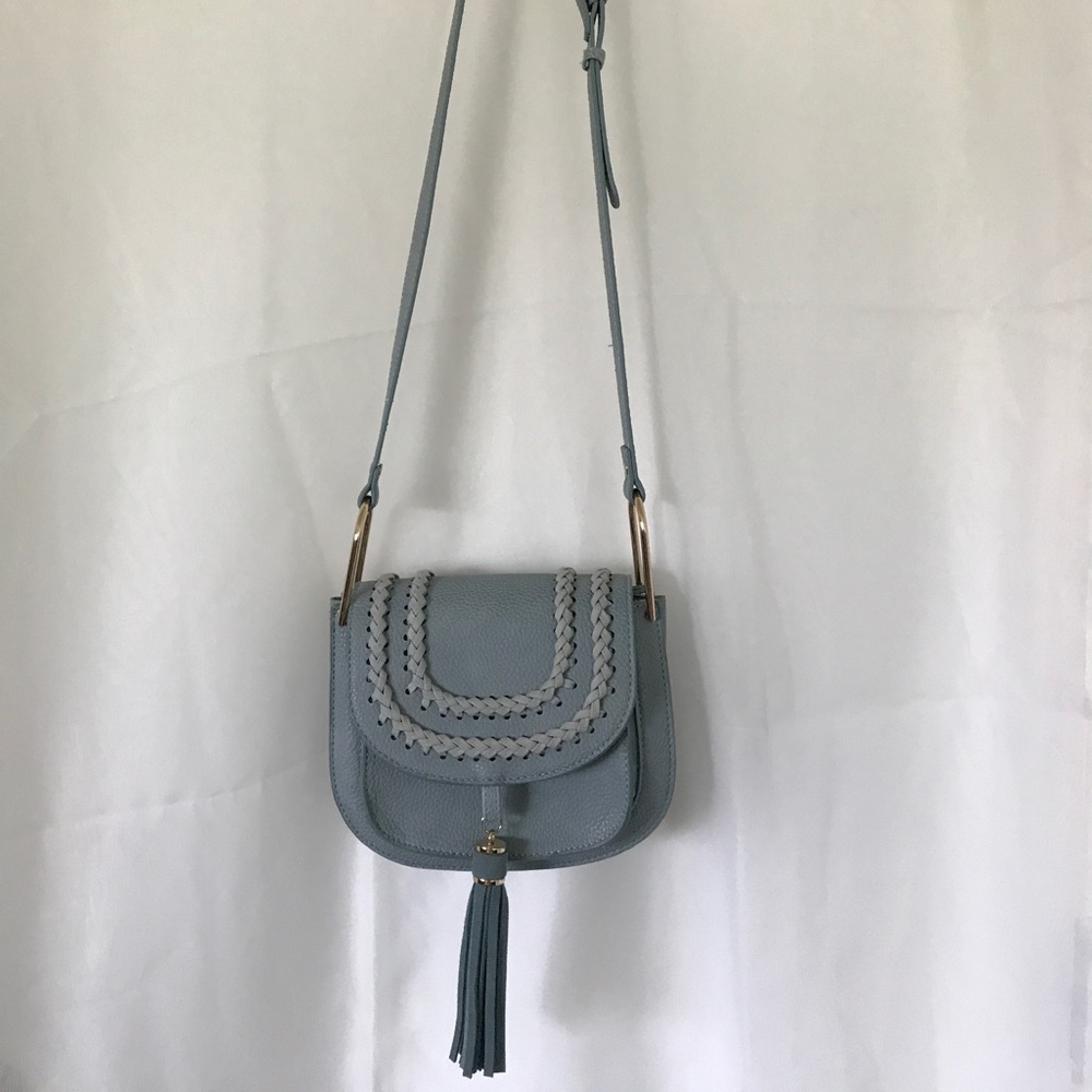 Stunning Blue Leather Crossbody Purse - Moda Luxe