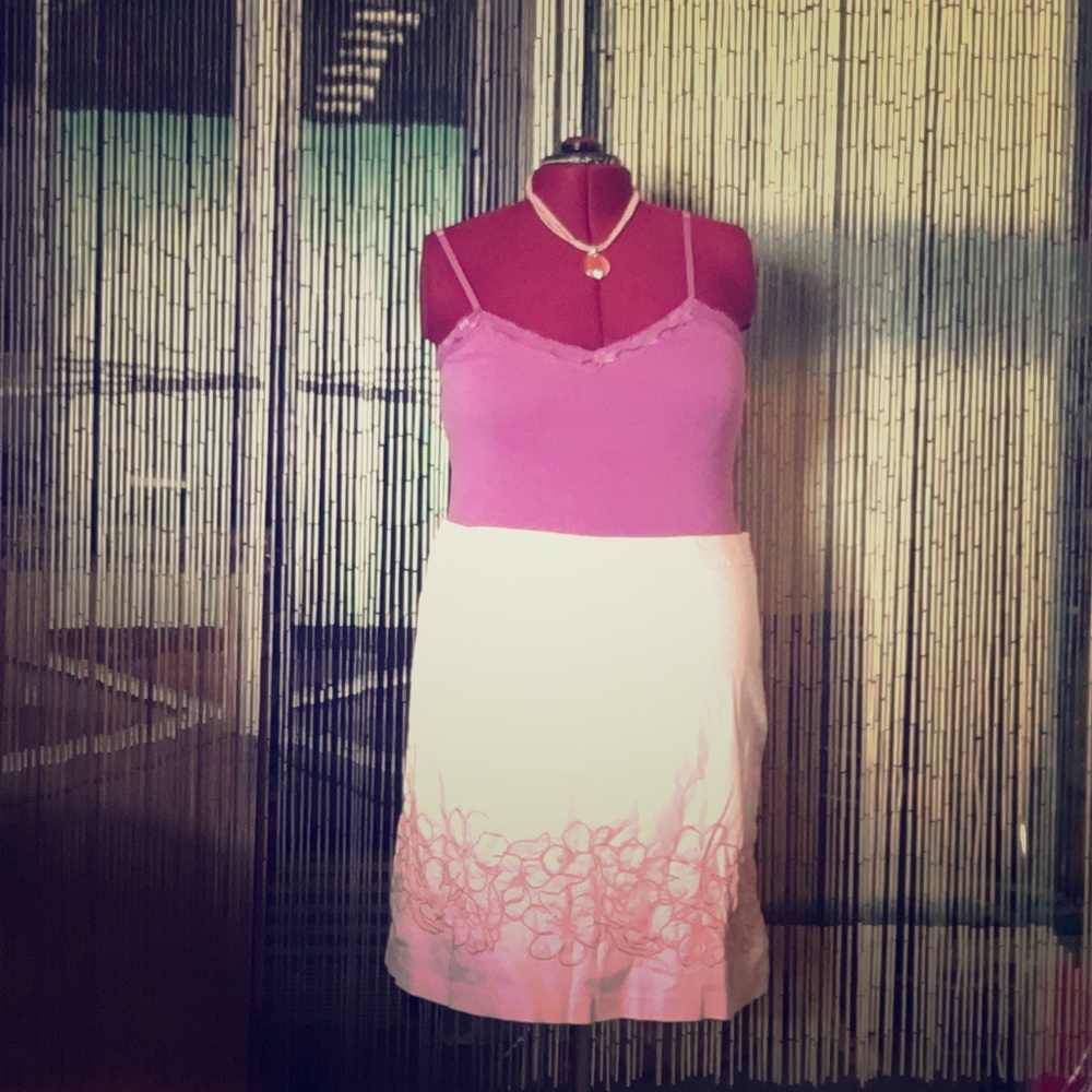 Embroidered Pink skirt great to finish out summer