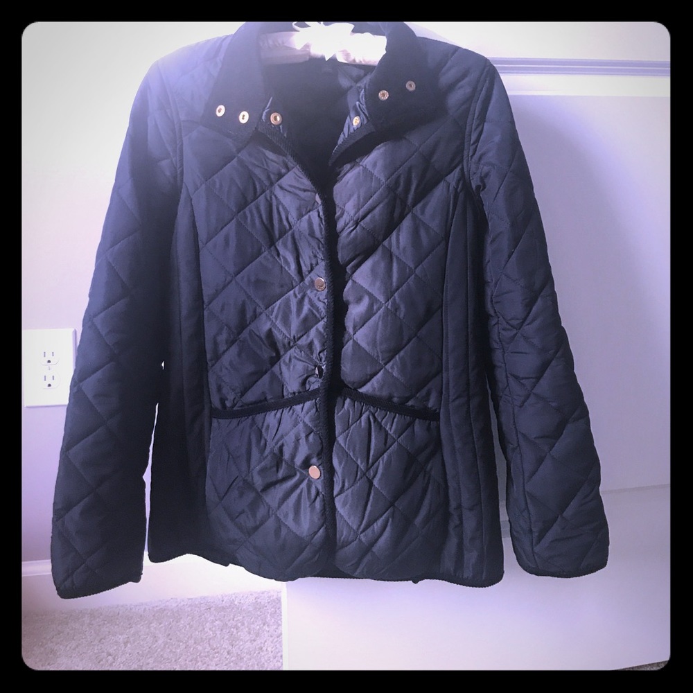 Market and spruce navy quilted jacket