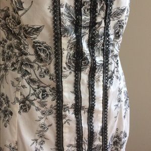 Black and white toile Jessica McClintock dress