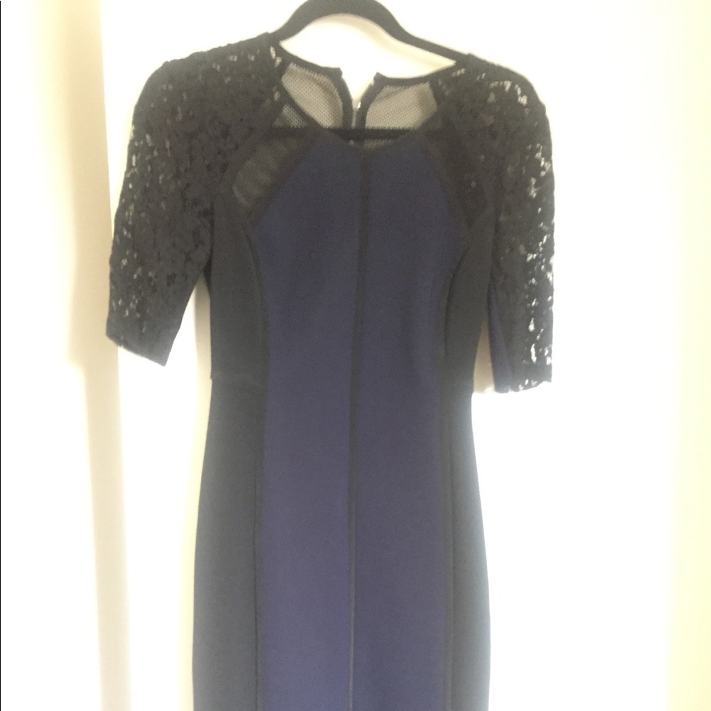 Rebecca Taylor ponte and lace dress