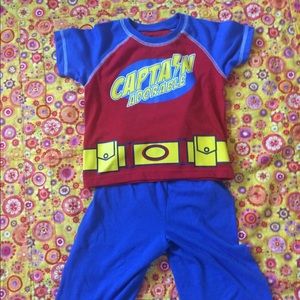Captain Adorable superhero style pajamas 18 mos