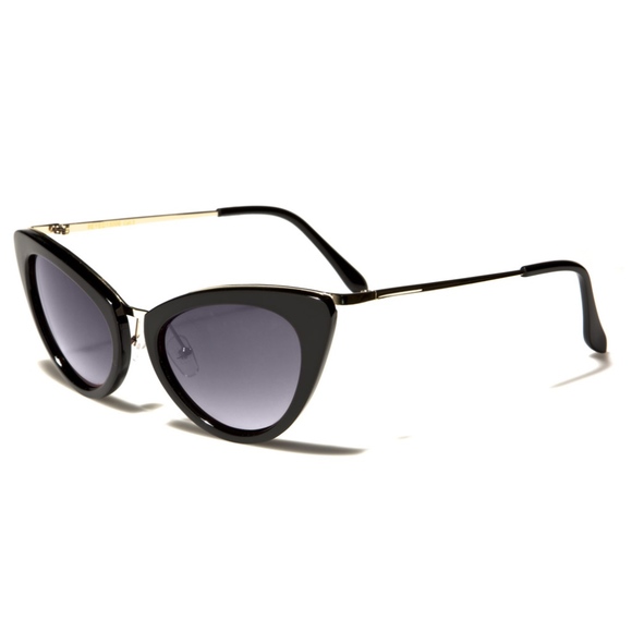 Cat Eye Sunglasses Retro Black Brown - Picture 3 of 7