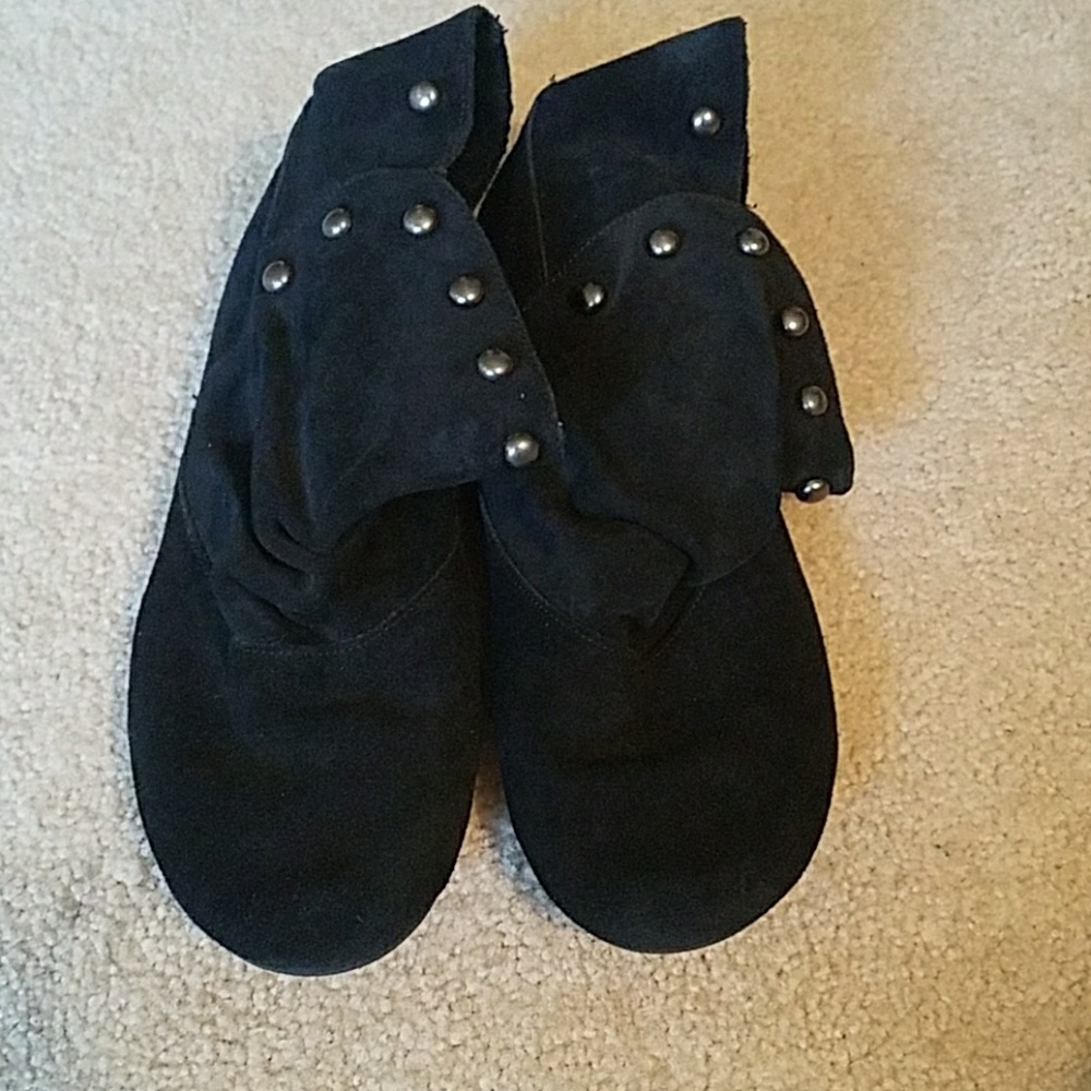 Black studded booties