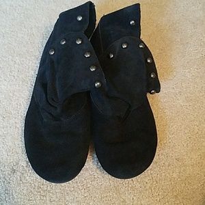 Black studded booties